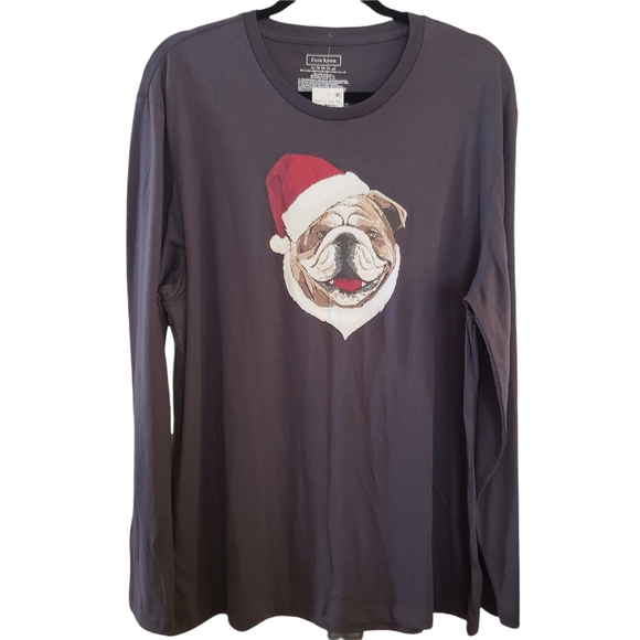 Club Room Other - Club Room Mens Santa Bulldog Holiday Party Christmas Shirt